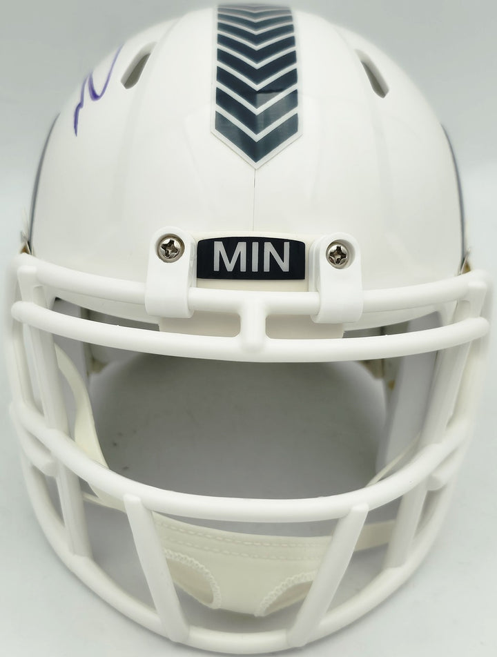 Jordan Addison Auto Vikings White 24 Salute To Service Speed Mini Helmet Beckett