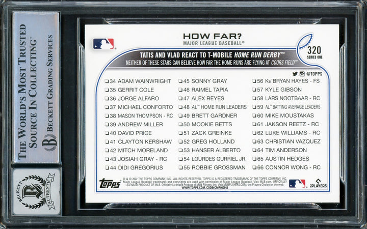 Vladimir Guerrero Jr. Signed 2022 Topps Card 320 Blue Jays Auto GM 10 Beckett