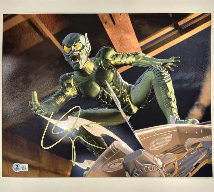 Willem Dafoe signed Green Goblin 11x14 photo Spider-Man autograph ~ Beckett BAS