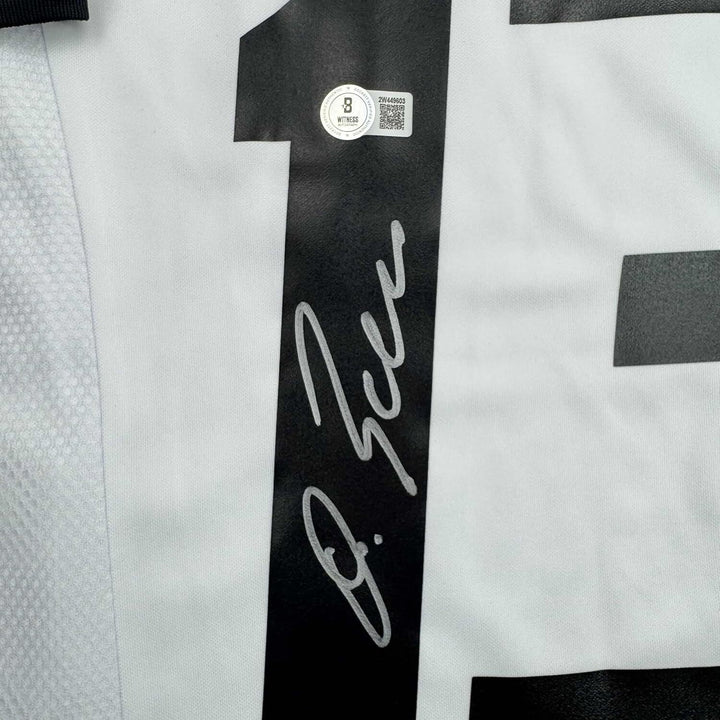 Framed Autographed/Signed Michael Ballack 35x39 Germany White Jersey Beckett COA