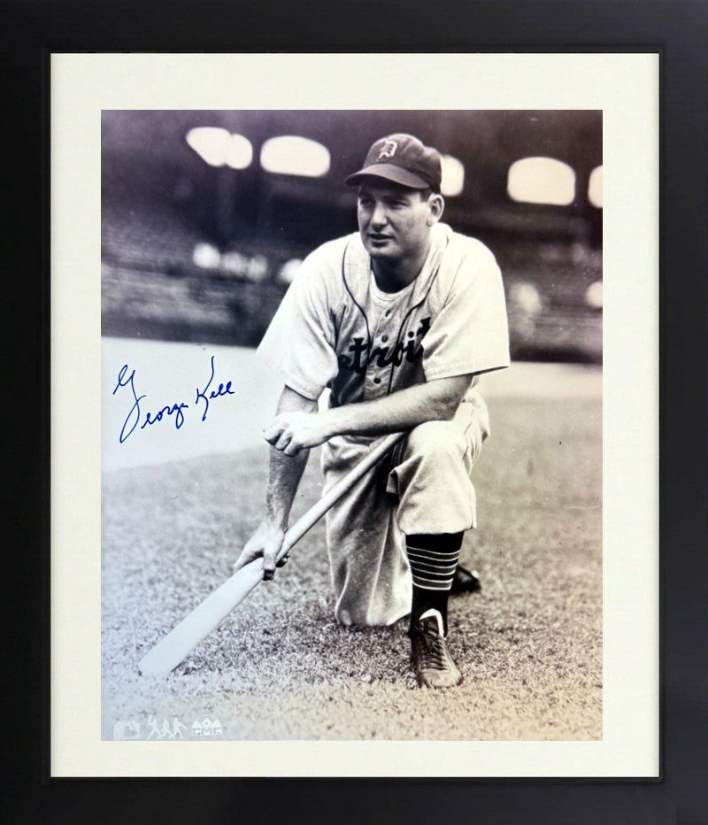 George Kell signed Detroit Tigers MLB Licensed B&W 8x10 Photo Framed -COA (HOF)
