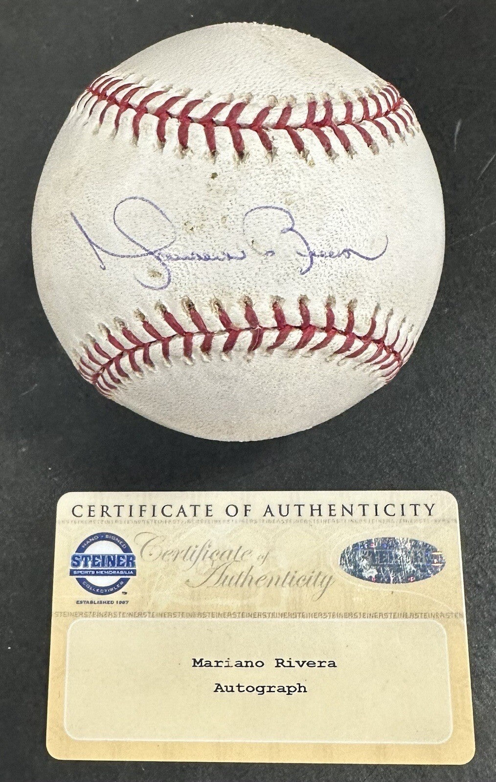 Mariano Rivera Signed Game Used MLB Baseball Yankees Autograph Steiner COA HOF