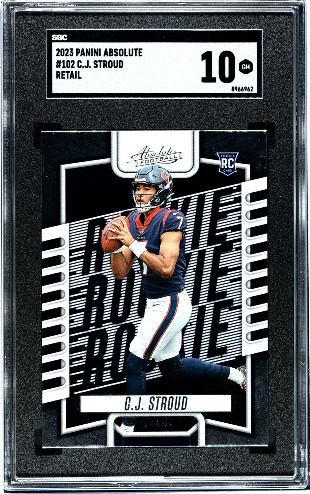 CJ/C.J. Stroud 2023 Panini Absolute Retail Card (RC) #102 - SGC Graded 10 Gem MT