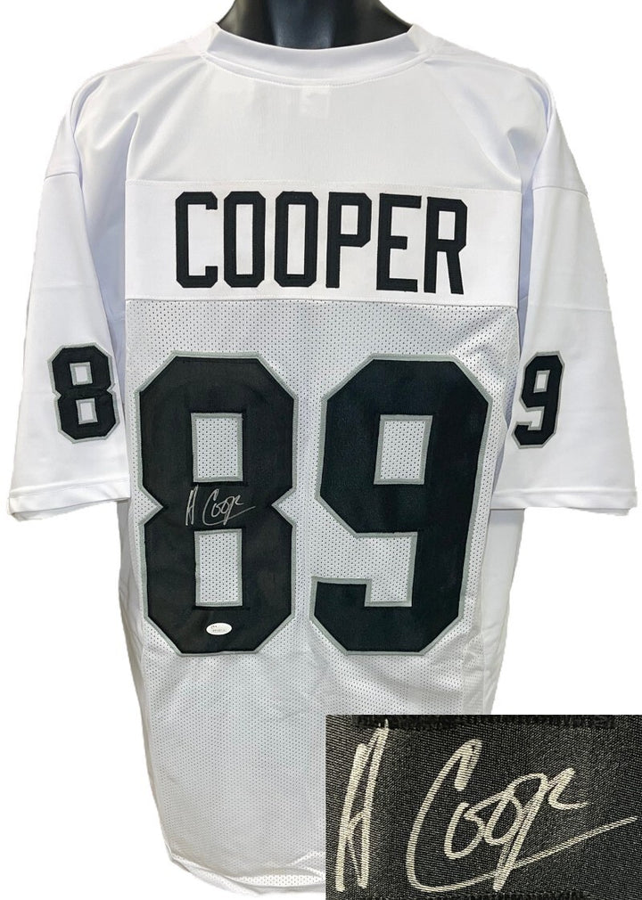 Amari Cooper signed Oakland White Custom Stitched Pro Style Football Jersey- JSA