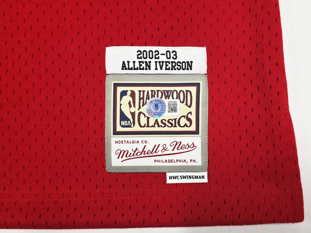 Philadelphia 76ers Allen Iverson Signed Red Mitchell & Ness 2002-03 HWC