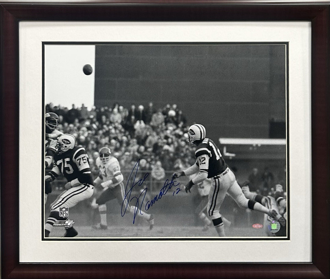 Joe Namath Signed 16x20 Framed 1969 AFL Championship Photo Ny Jets Auto Steiner