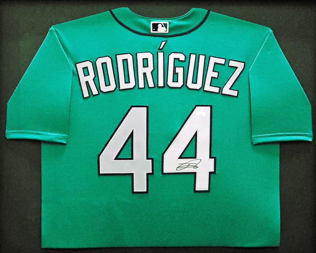 Seattle Mariners Julio Rodriguez Signed Framed Teal Nike Jersey JSA