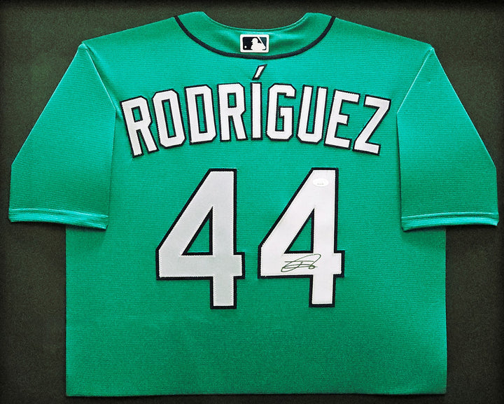 Seattle Mariners Julio Rodriguez Signed Framed Teal Nike Jersey JSA