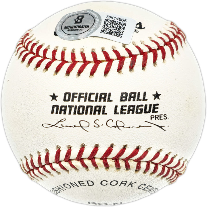 Terry Leach Signed NL Baseball New York Mets "1986 WS Champs" Beckett #BN14965