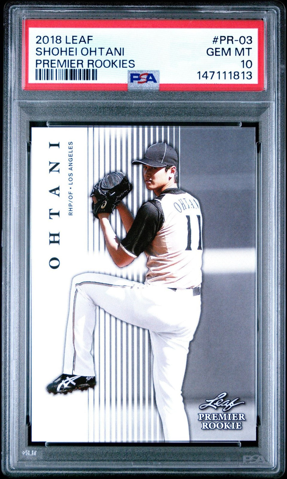 Graded 2018 Leaf Shohei Ohtani #PR-03 Premier Rookie RC Card PSA 10 Mint