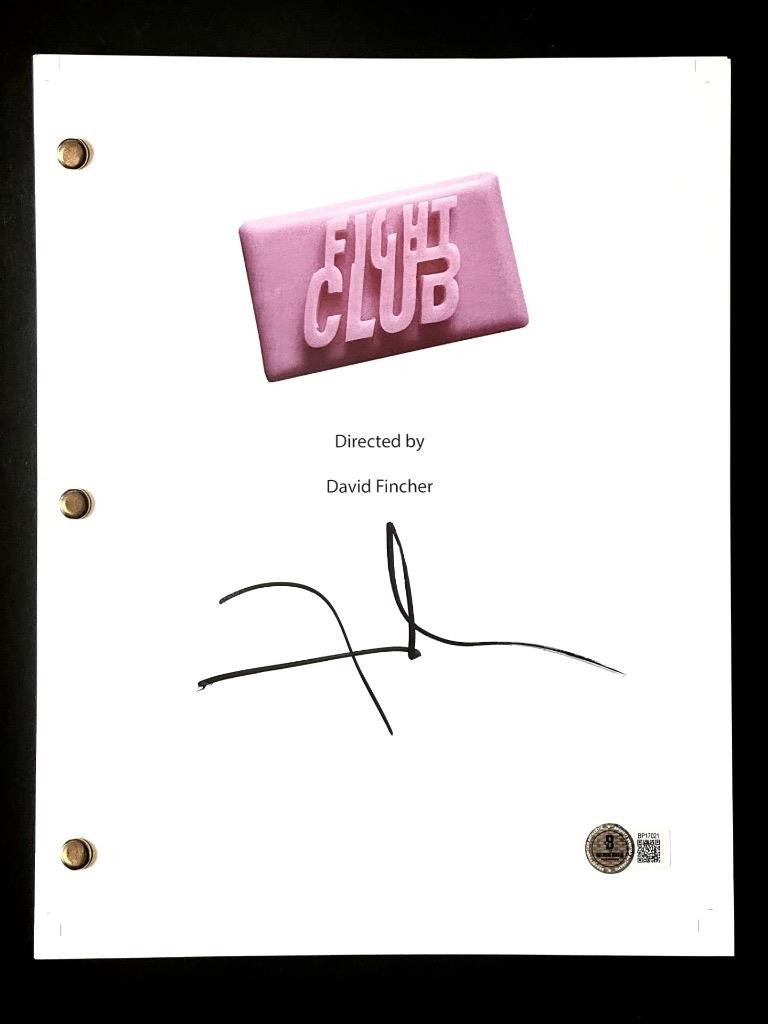 David Fincher signed Fight Club full movie script autograph (A) ~ Beckett BAS