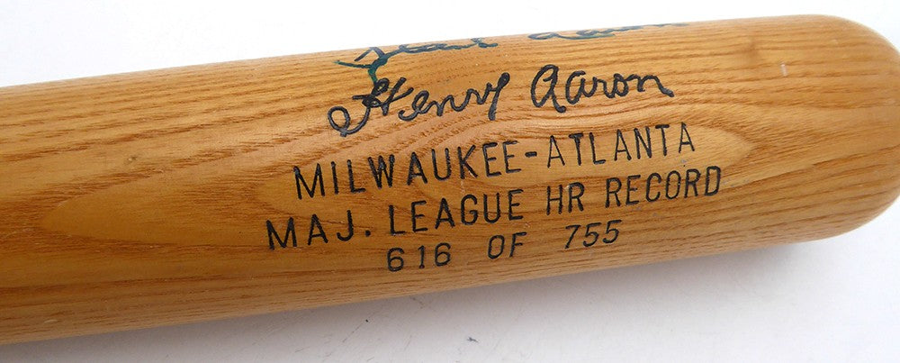 Hank Aaron Autographed Louisville Slugger Bat Atlanta Braves #755 JSA
