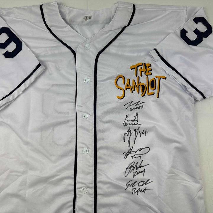 Autographed/Signed The Sandlot Movie 6x Cast Member Sigs Jersey Beckett COA