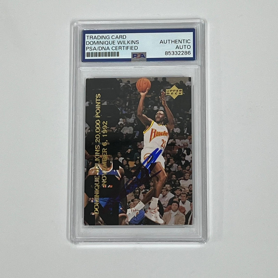 1993 NBA Upper Deck SP2 Dominique Wilkins Card Signed Card AUTO PSA Slabbed Hawk
