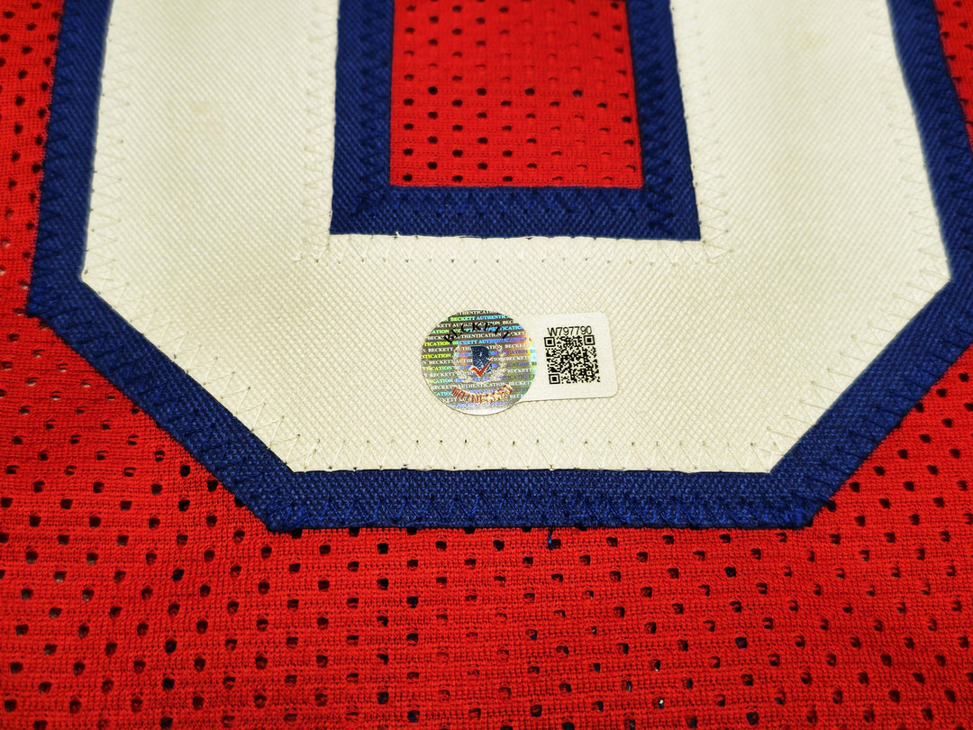 Philadelphia 76ers Julius "Dr. J" Erving Auto Signed Red Jersey Beckett Witness