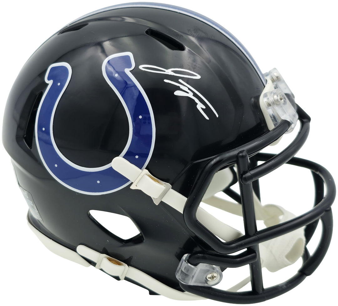 Jonathan Taylor Signed Colts 2023 Alternate Black Speed Mini Helmet Beckett Wit