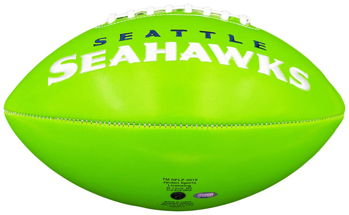 Walter Jones Autographed Signed Seattle Seahawks Green Logo Football MCS Holo