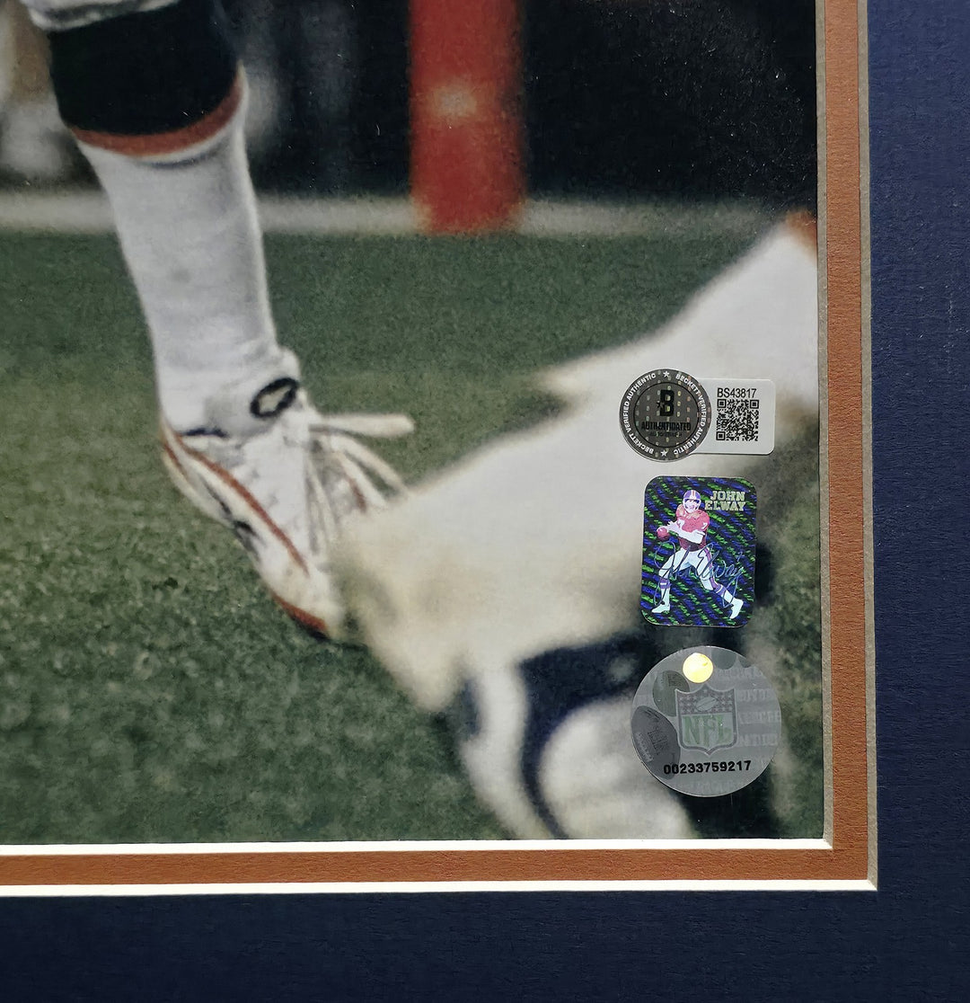 John Elway Signed Framed 16x20 Photo Denver Broncos Beckett QR