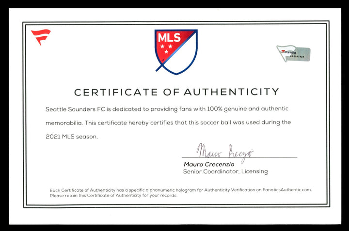 2021 MLS Game Match Used White Adidas Nativo Soccer Ball Sounders Fanatics