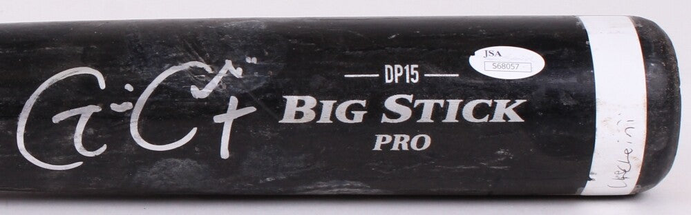 GAVIN CECCHINI SIGNED GAME USED RAWLINGS BIG STICK PRO BIRCH BASEBALL BAT w/ JSA