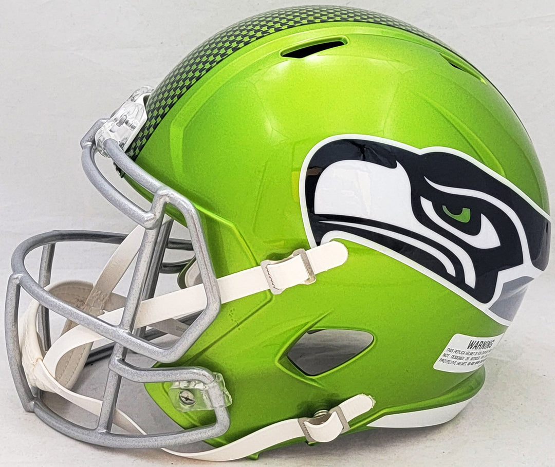 Jim Zorn Auto Seahawks Flash Green Full Size Rep Speed Helmet Go Hawks! MCS Holo
