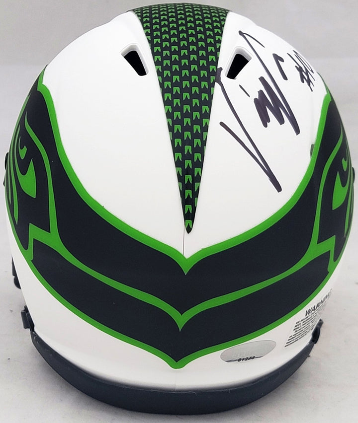 Uchenna Nwosu Signed Seahawks Lunar Eclipse White Speed Mini Helmet MCS Holo