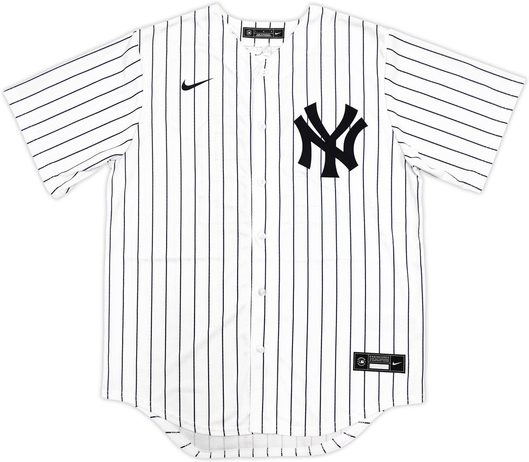 New York Yankees Juan Soto Signed White Pinstripes Nike Jersey Size L Beckett