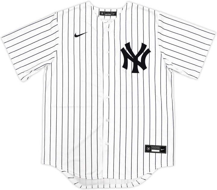 New York Yankees Juan Soto Signed White Pinstripes Nike Jersey Size L Beckett