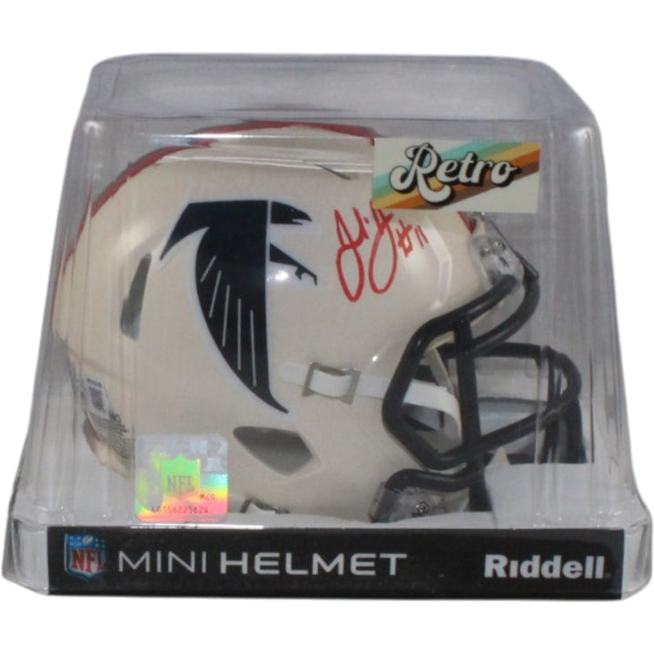 Julio Jones Autographed Atlanta Falcons Retro Mini Helmet Beckett Witness 56446