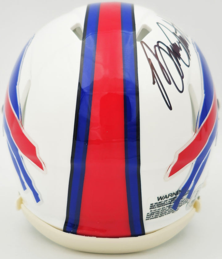 Bruce Smith Autographed Signed Buffalo Bills White Speed Mini Helmet Beckett Wit