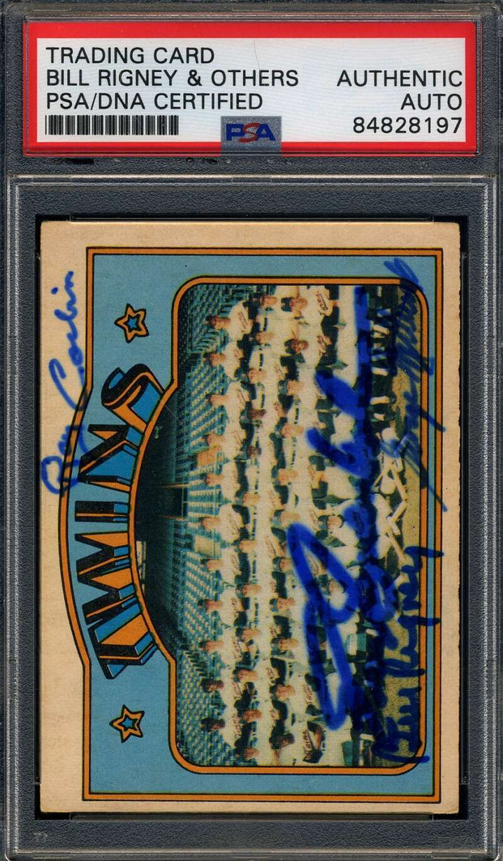 Bill Rigney And Others PSA DNA Signed by 4 1972 OPC Autograph