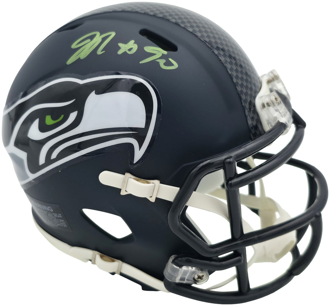 Jarran Reed Signed Seattle Seahawks Blue Speed Mini Helmet MCS Holo