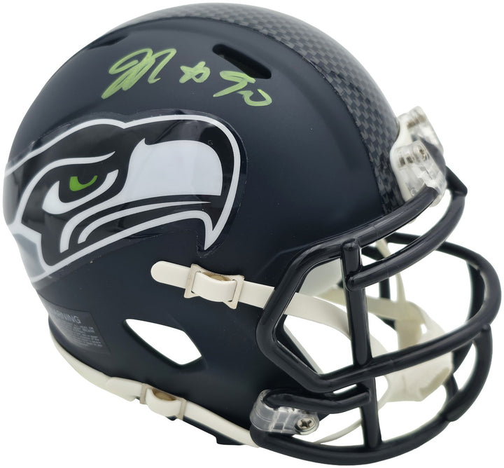 Jarran Reed Signed Seattle Seahawks Blue Speed Mini Helmet MCS Holo