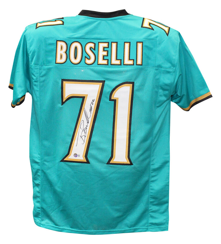 Tony Boselli Autographed/Signed Pro Style Teal XL Jersey  BAS 40266