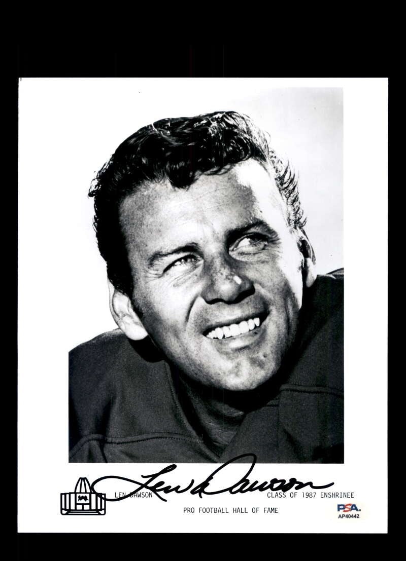 Len Dawson PSA DNA Autographed 8x10 Photo KC Chiefs Signed