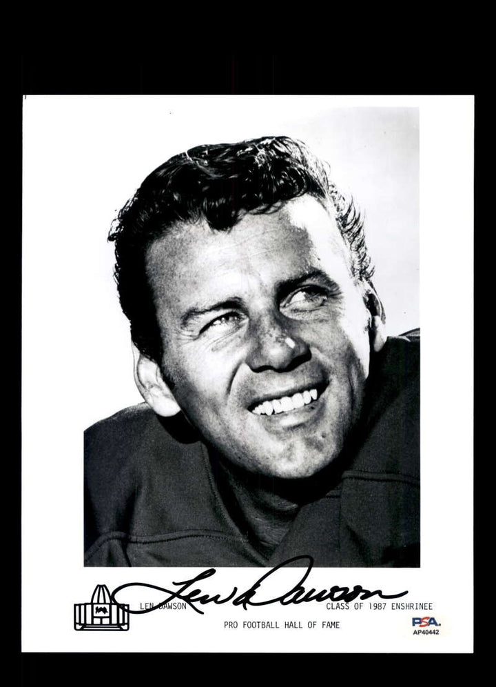 Len Dawson PSA DNA Autographed 8x10 Photo KC Chiefs Signed