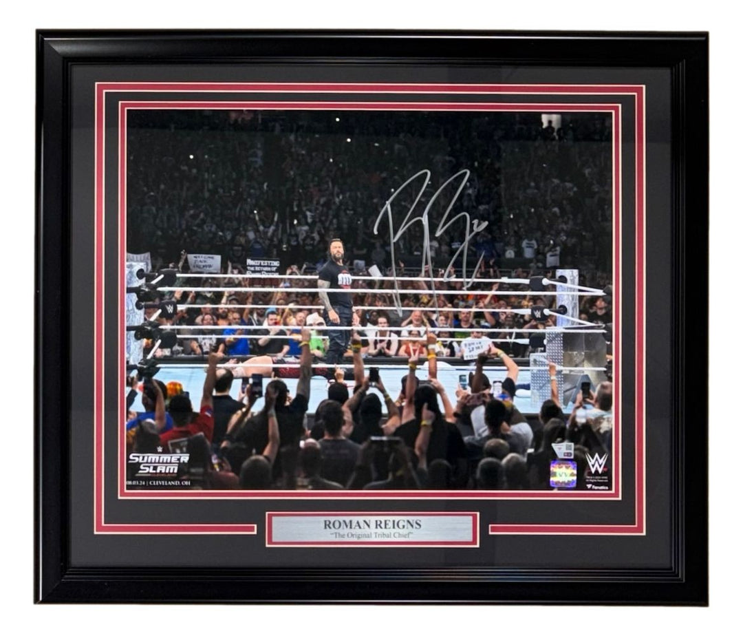 Roman Reigns Signed Framed 16x20 WWE Summerslam Return Photo Fanatics