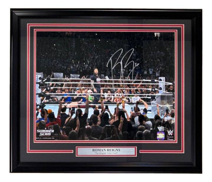 Roman Reigns Signed Framed 16x20 WWE Summerslam Return Photo Fanatics
