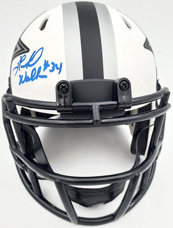 Herschel Walker Signed Cowboys Lunar Eclipse White Speed Mini Helmet Beckett