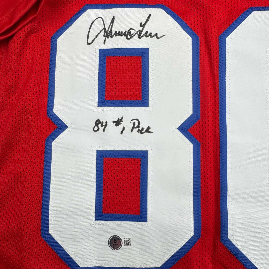 Autographed/Signed IRVING FRYAR New England Red Jersey JSA COA Auto