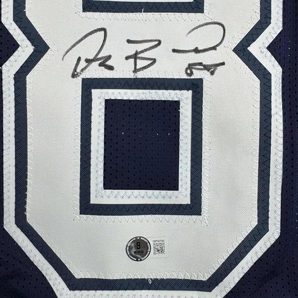 Framed Autographed/Signed Dez Bryant 35x39 Dallas Blue Jersey Beckett BAS COA