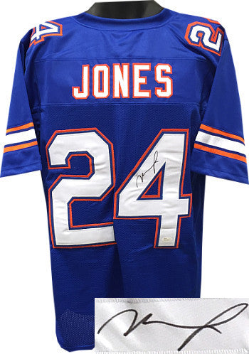 Matt Jones signed Blue Custom Stitched College Football Jersey XL- JSA Hologram
