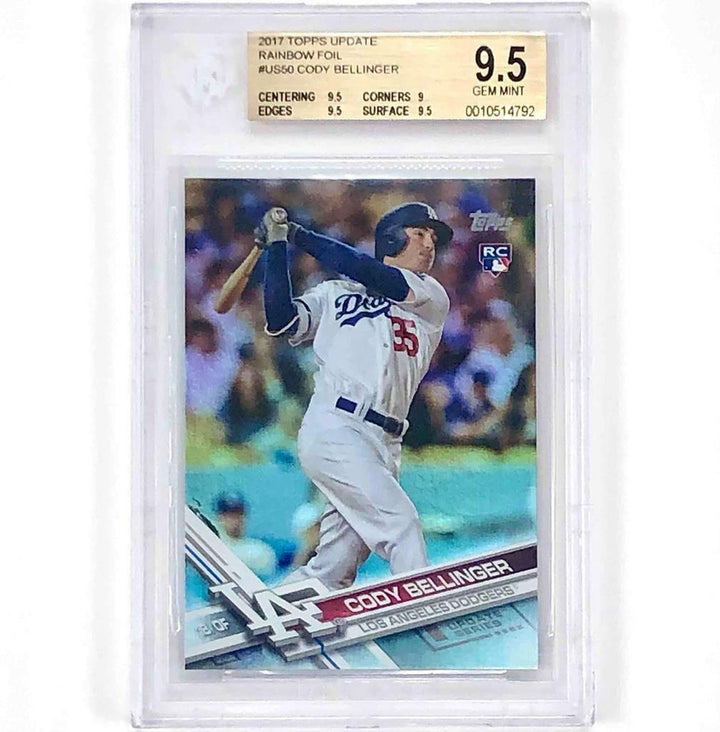 2017 Topps Update US50 Cody Bellinger RC Rainbow Foil SP rookie card BGS 9.5