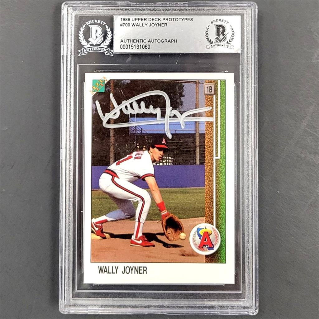 Wally Joyner autograph signed 1989 Upper Deck Promo #700 BAS BGS Beckett