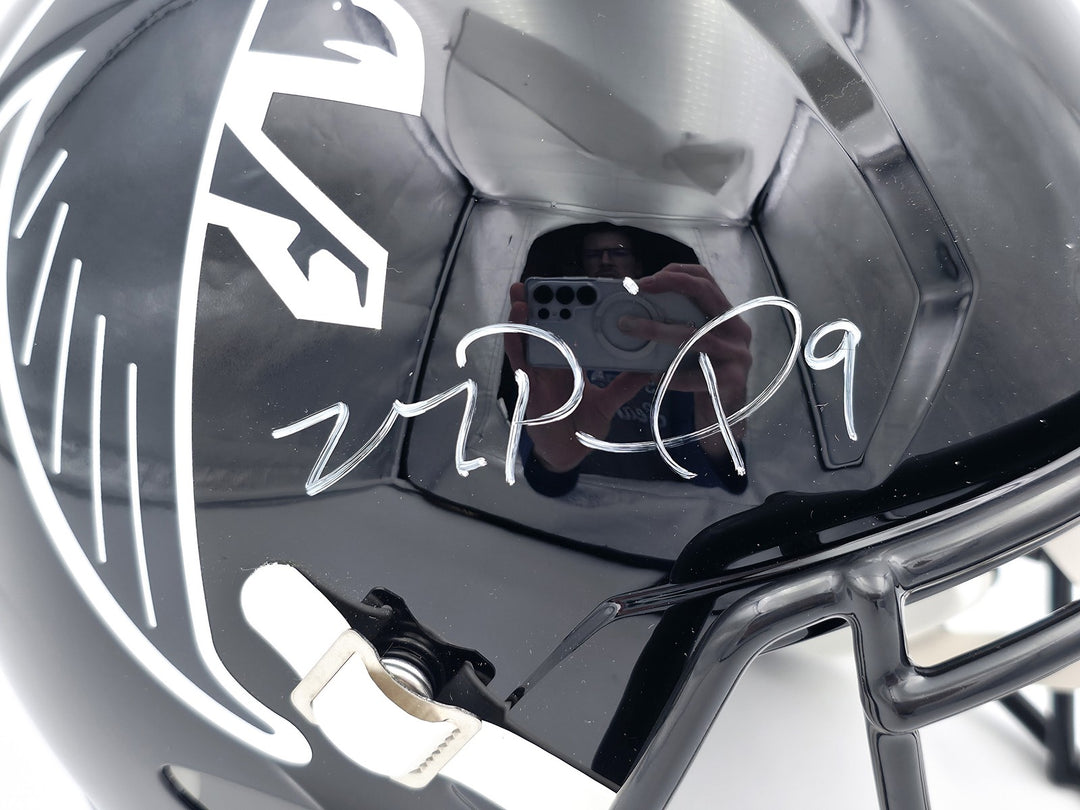 Michael Penix Jr Auto Falcons Black Full Size Speed Rep Helmet Sig Twice Beckett