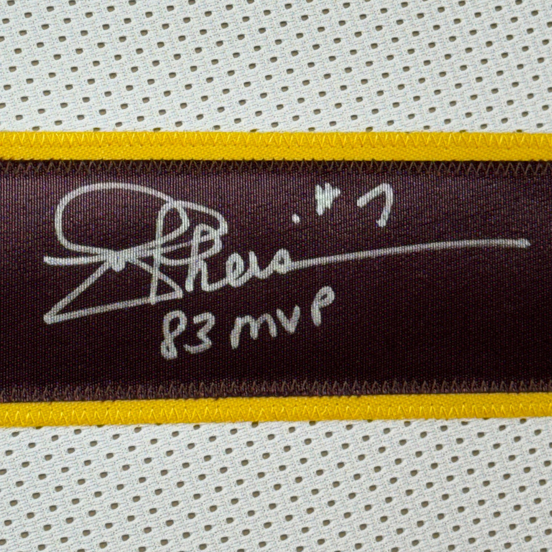 FRAMED Autographed/Signed JOE THEISMANN 33x42 83 MVP White Jersey BAS COA