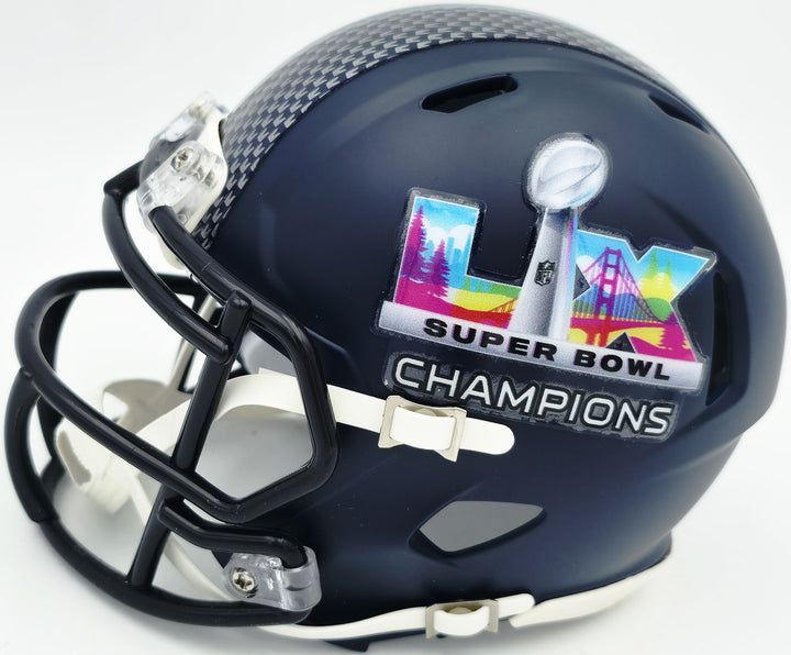 Rashid Shaheed Signed Seahawks Blue SB LX Champions Logo Speed Mini Helmet MCS