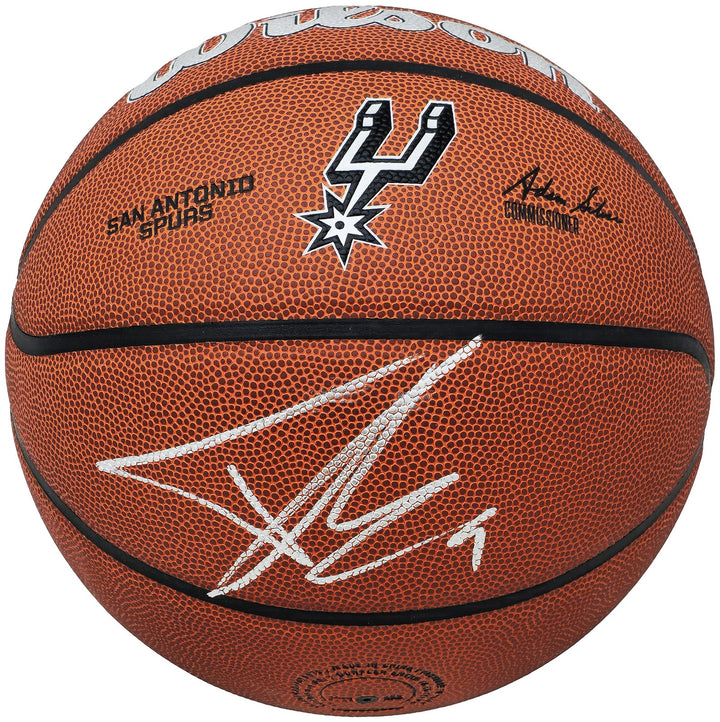 Tony Parker Signed Authentic Leather Spurs Logo Basketball Spurs Beckett Witness
