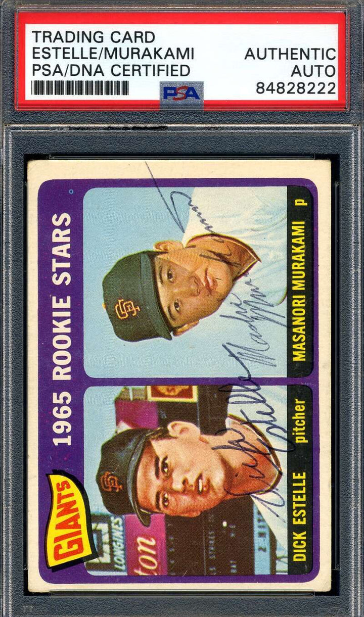 Dick Estelle Masanori Murkami PSA DNA Signed 1965 Topps Rookie Stars Autograph