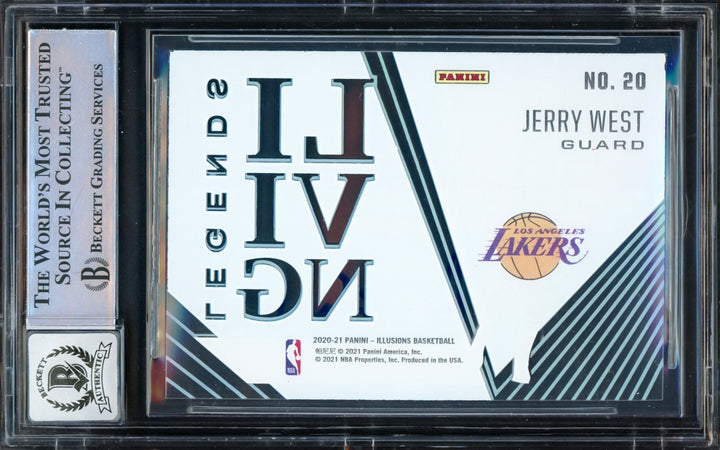 Jerry West Signed 2020-21 Panini Living Legends Sapphire Card 20 Sig 10 Beckett